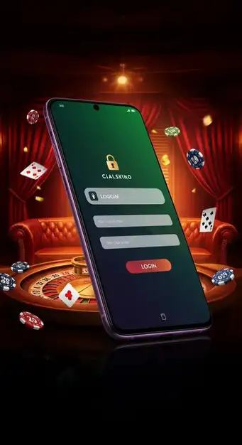 Interface de connexion Betonred Casino montrant un accès sécurisé avec des options biométriques et le tableau de bord de l'application mobile